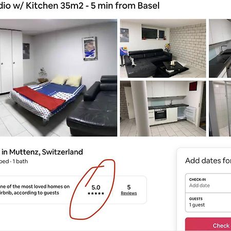 Basel - 5 Mins Away - Modern Basement Studio With Kitchen 35M2 In Muttenz Exterior foto