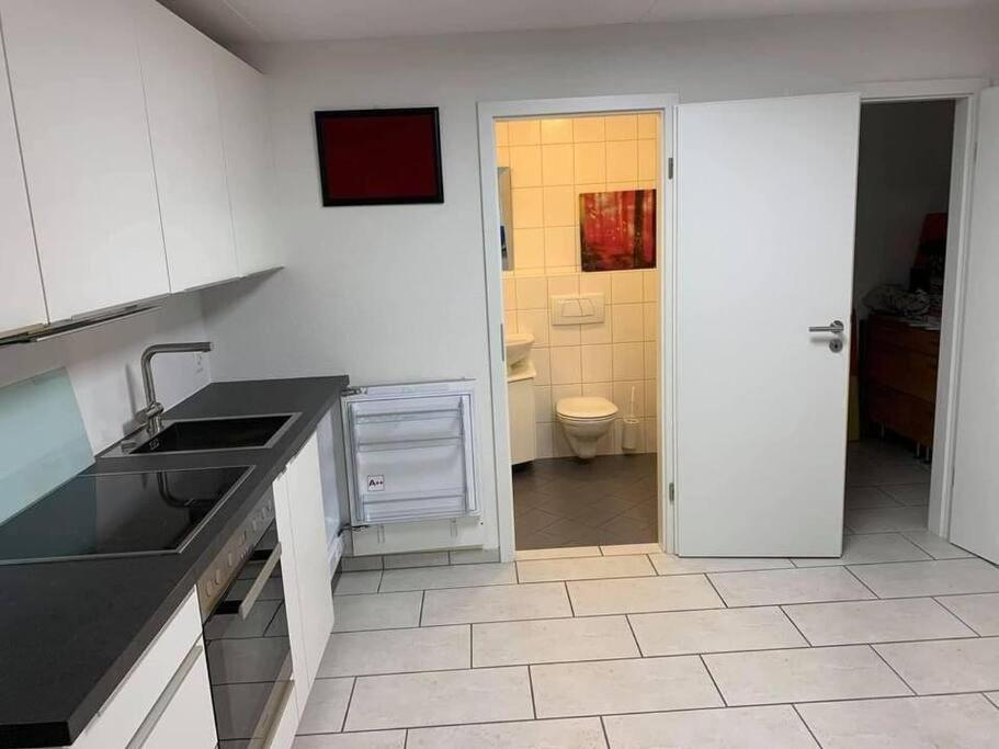 Basel - 5 Mins Away - Modern Basement Studio With Kitchen 35M2 In Muttenz Exterior foto